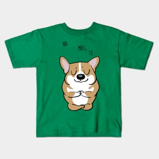 Namaste Corgi Kids T-Shirt